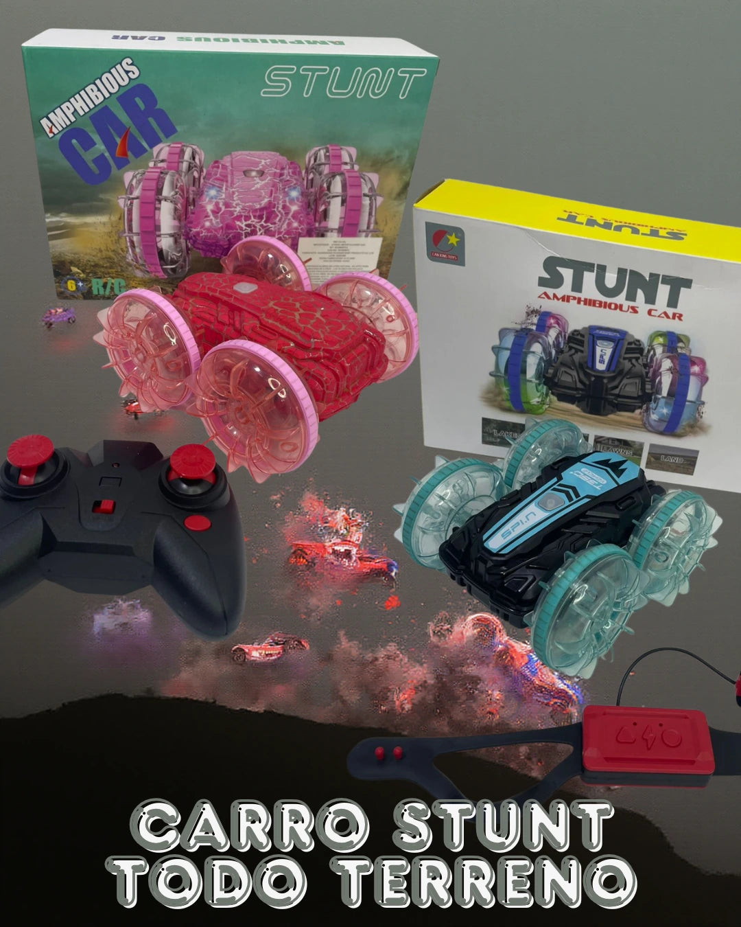 Carro todo terreno con luces led (Mano libre o Control remoto)