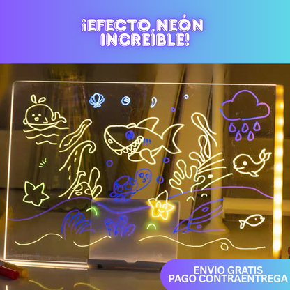 Tablero mágico de luz led + 7 marcadores